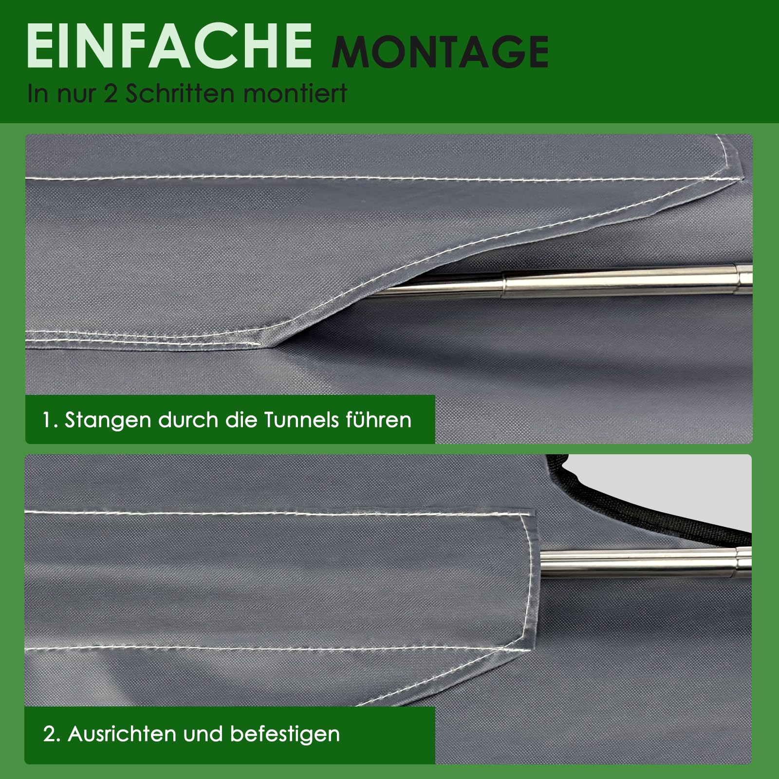 Hollywoodschaukel Dachbezug 3-Sitzer, 210x145cm, UV-Schutz | wetterfest, reißfest, Ersatzdach für Gartenschaukel, für Outdoor, Garten & Terrasse