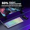 Aula Hero 68 He Manyetik Klavye Rapid Trigger Silver Switch 8000Hz RGB Neon TKL Hot Swap Oyuncu Klavyesi Şeffaf