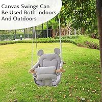 Vista 6 de GFU Columpio para bebé, columpios de lona para bebés, columpio seguro para bebés al aire libre, columpio para niños pequeños para interiores
