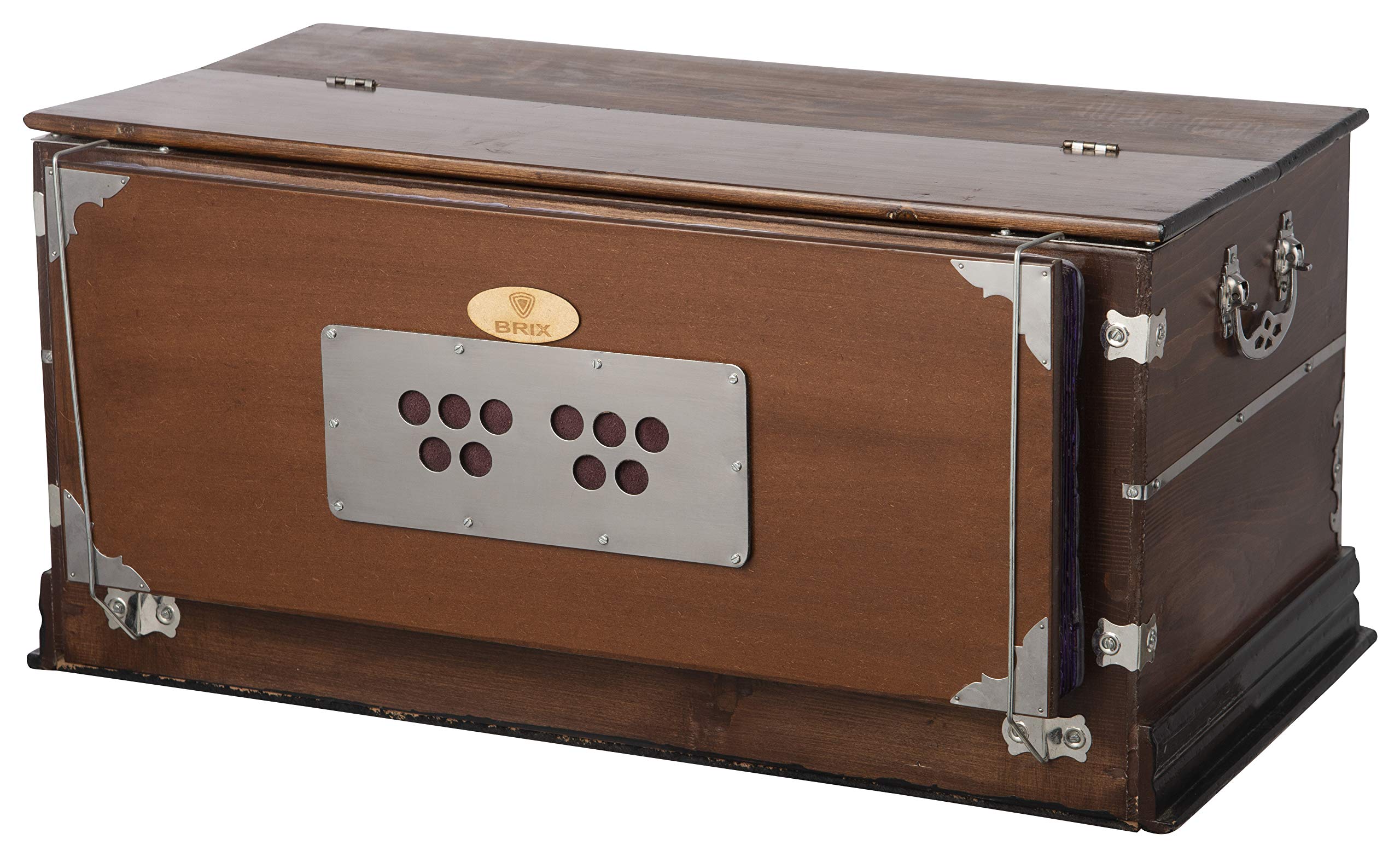 BRIX Harmonium Musical Instrument 7 Stopper, Double Bellow,39 Key, Two Reed With cover