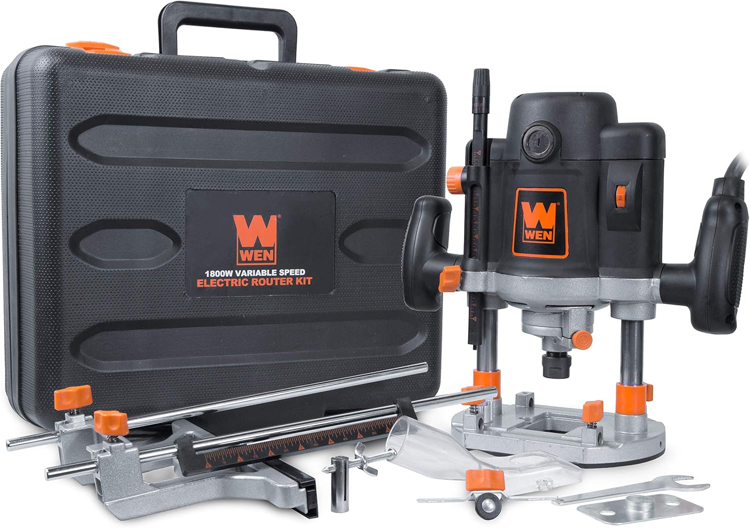 WEN RT6033 15-Amp Variable Speed Plunge Woodworking Router Kit with Carrying Case