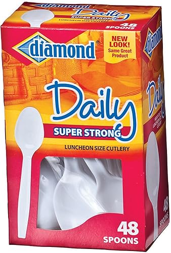 Diamond 41426-00114 Daily Cucharas de cubiertos súper fuertes tamaño almuerzo, 48 unidades