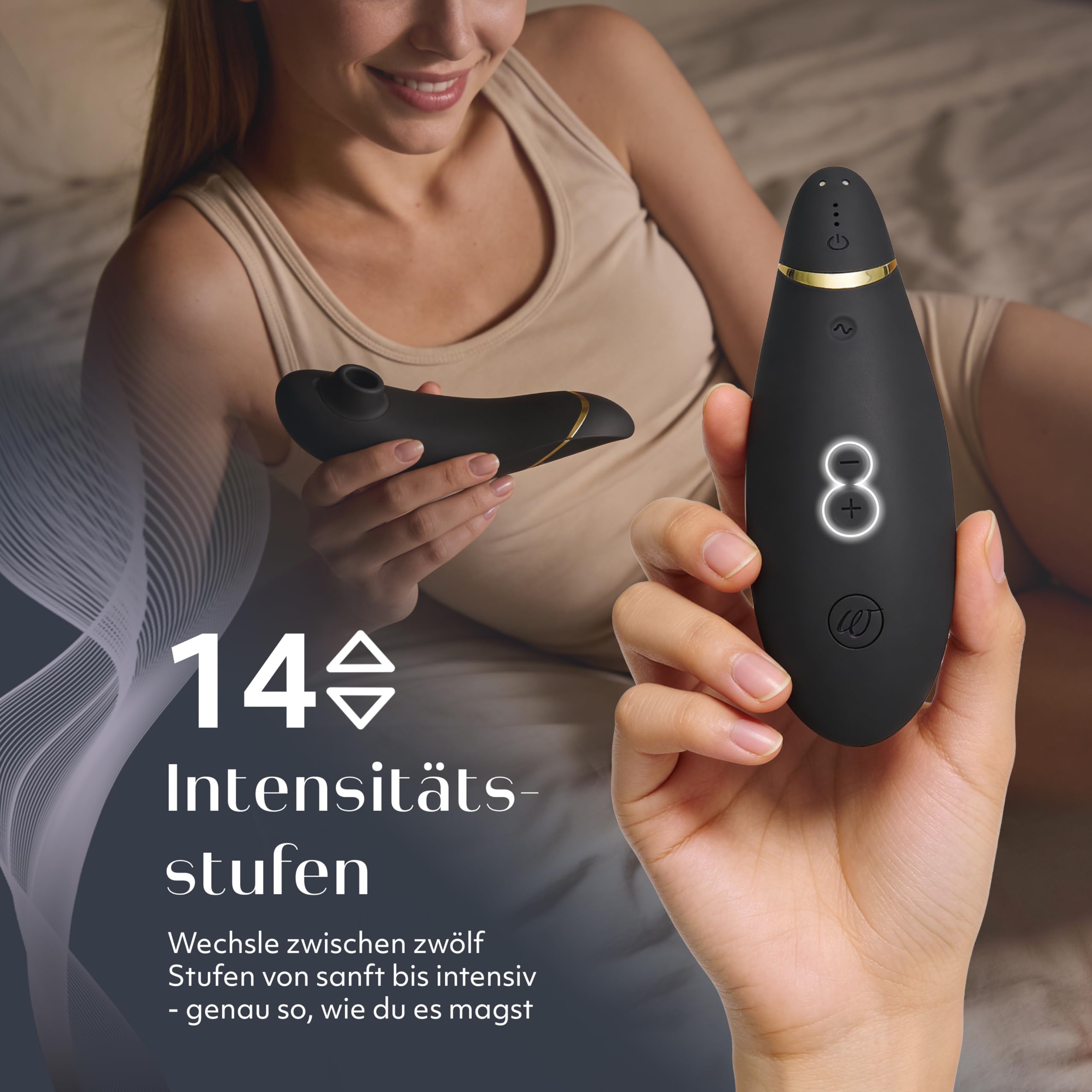 Womanizer Premium 2 Klitoris-Sauger Erotik Sextoy Vibrator für Frauen Black | Bekannt aus Chéri, ich komme! 14 Saugstufen, wasserdicht, Klitorisstimulator, Smart Silence, leichte Bedienung, Sexspielzeug