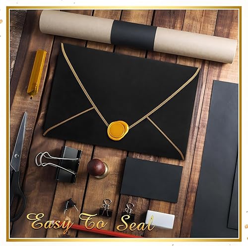 Miniatura 3 de 100 sobres de 5 x 7 pulgadas para invitaciones, sobres autoadhesivos A7 con borde de solapa, sobres de tarjetas decorativos para bodas, baby shower,