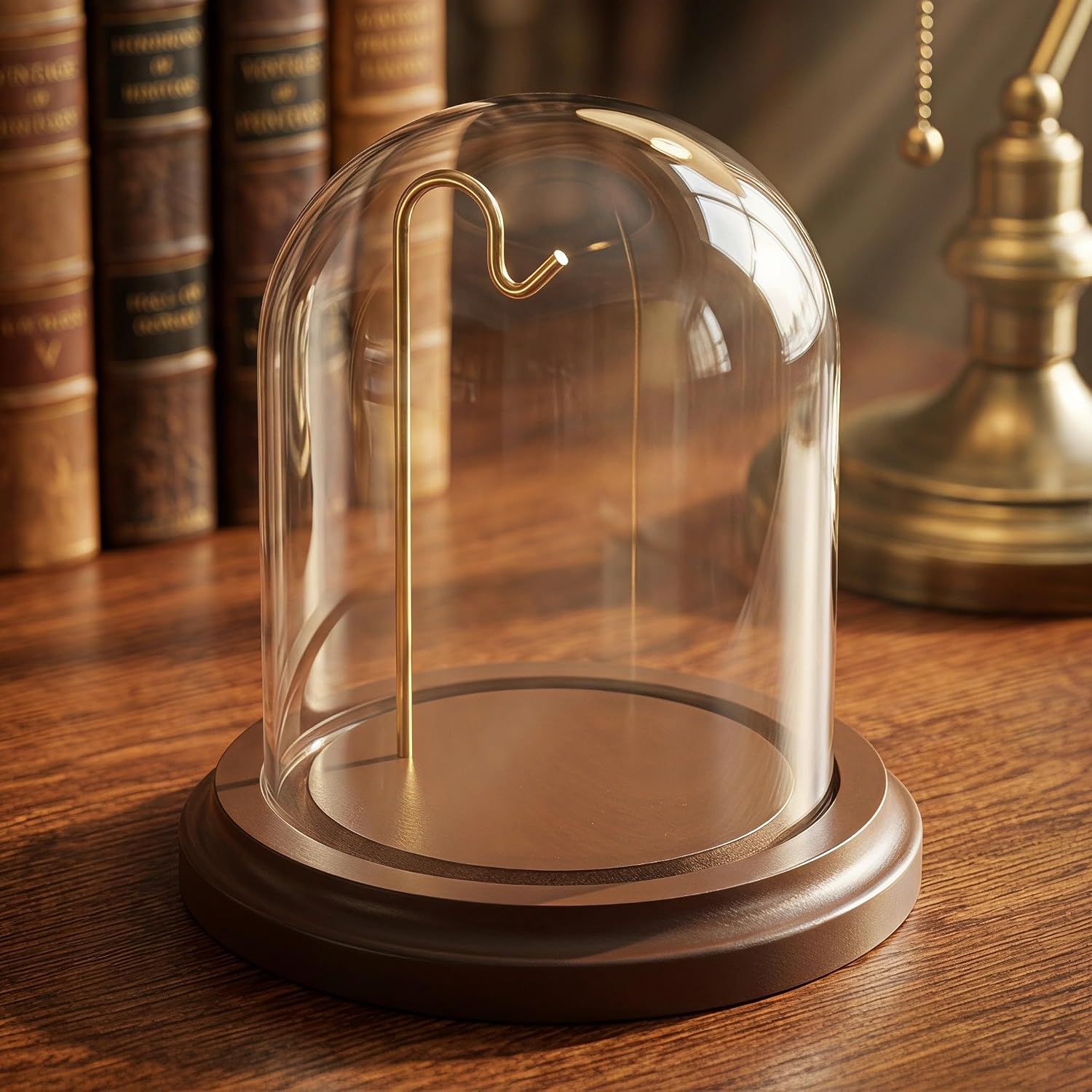 UKCOCO 2pcs Glass Dome Cloche Terrarium Display with Wood Base, Hook image 4