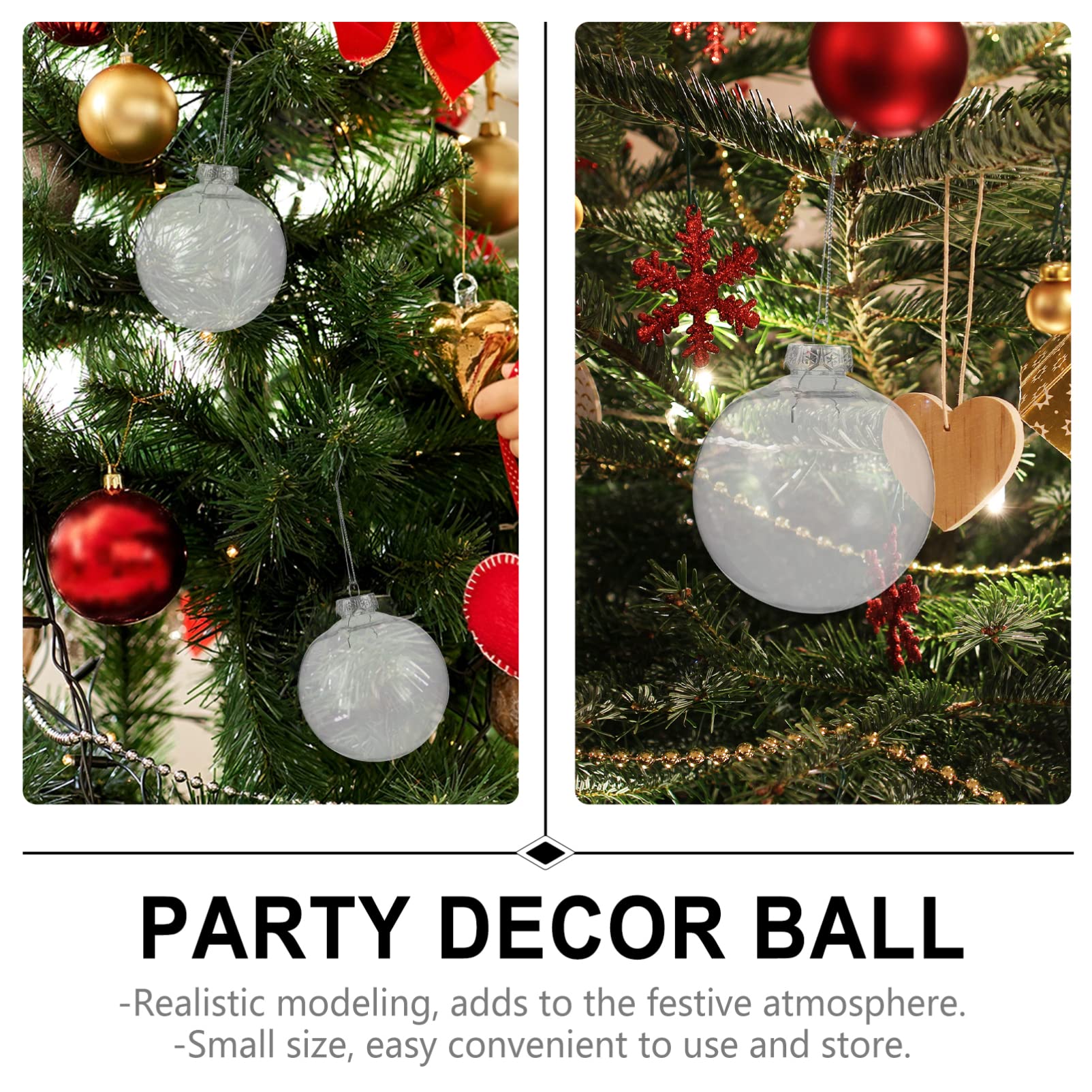20 Pièces Boule De Noel Transparente Bricolage Artisanat Boules De Noël Ornements De Noël Boule De Noël Étoile Décorations Babioles Incassable Sapin De Noël L'animal De Compagnie