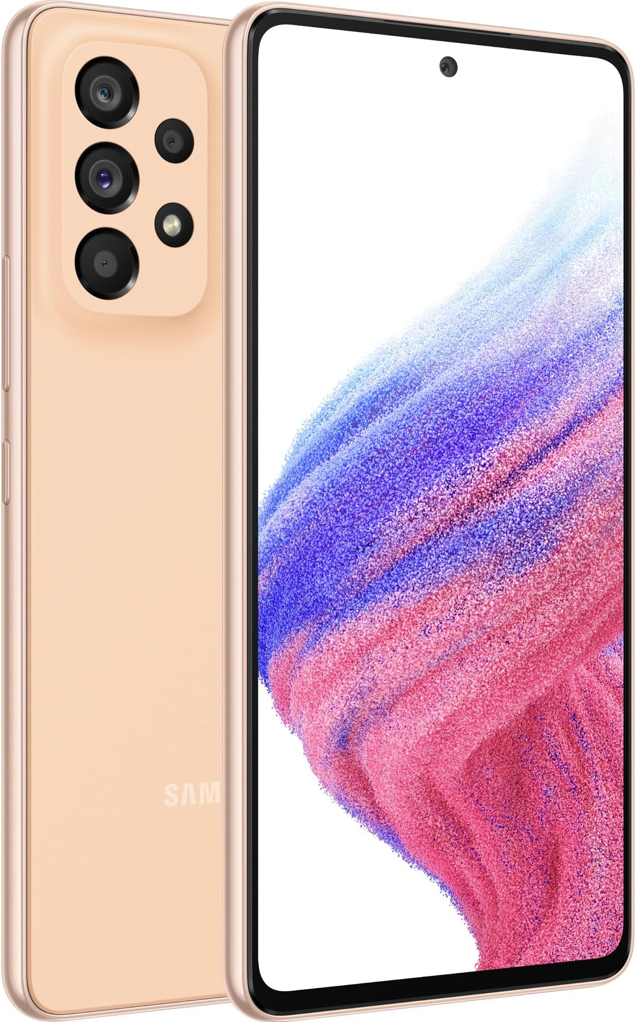 SAMSUNG Galaxy A53 5G Mobile Phone SIM Free Android Smartphone 128 GB Peach, Awesome Peach, SM-A536B, A53 5G Peach 128GB (Renewed)