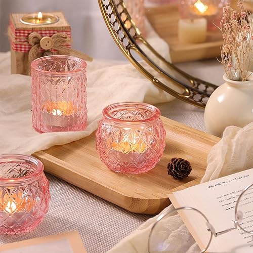 Miniatura 17 de DARJEN 12 piezas Portavelas votivas doradas - Portavelas de vidrio para centro de mesa, portavelas de té de vidrio para despedida de soltera, Dorado