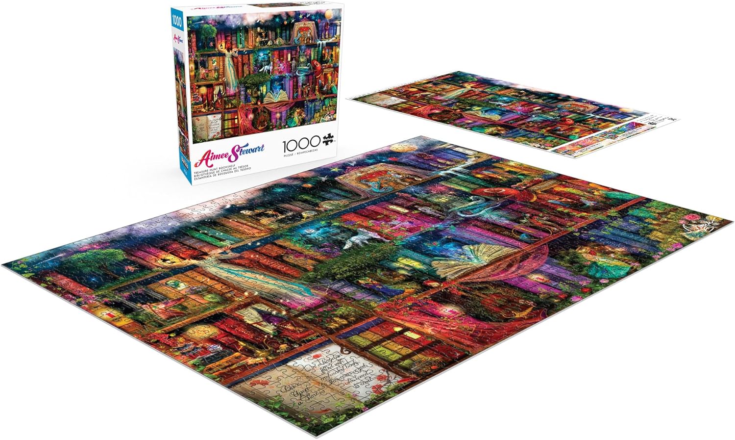Buffalo Games - Aimee Stewart - Treasure Hunt Bookshelf - 1000 Piece Jigsaw Puzzle for Adults -Challenging Puzzle Perfect for Game Nights - Finished Size is 26.75 x 19.75
