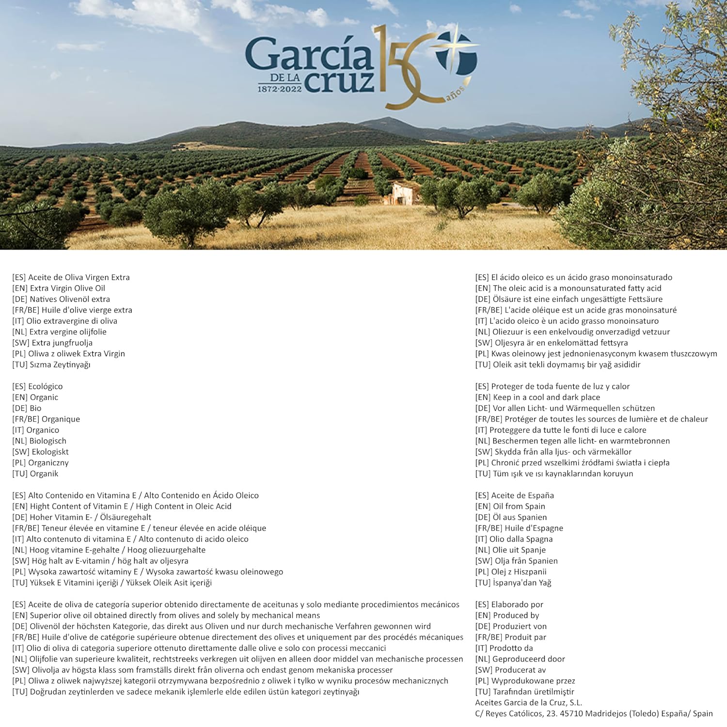 GARCIA DE LA CRUZ Organic Cornicabra Extra Virgin Olive Oil, 8.5 FZ - Image 5