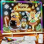 Led Drawing Board for Kids, LED Note Board with Colors,Doodle Glow Drawing Boards, 13.7X10 6 Modes & 8 Colors, Light Up Drawing Pad with Battery Box for Home/Office/Decor
