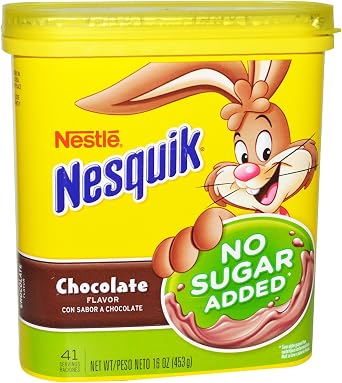 Nestle, Chocolate Flavor, No Sugar Added, 16 oz 453 g - Nesquik -
