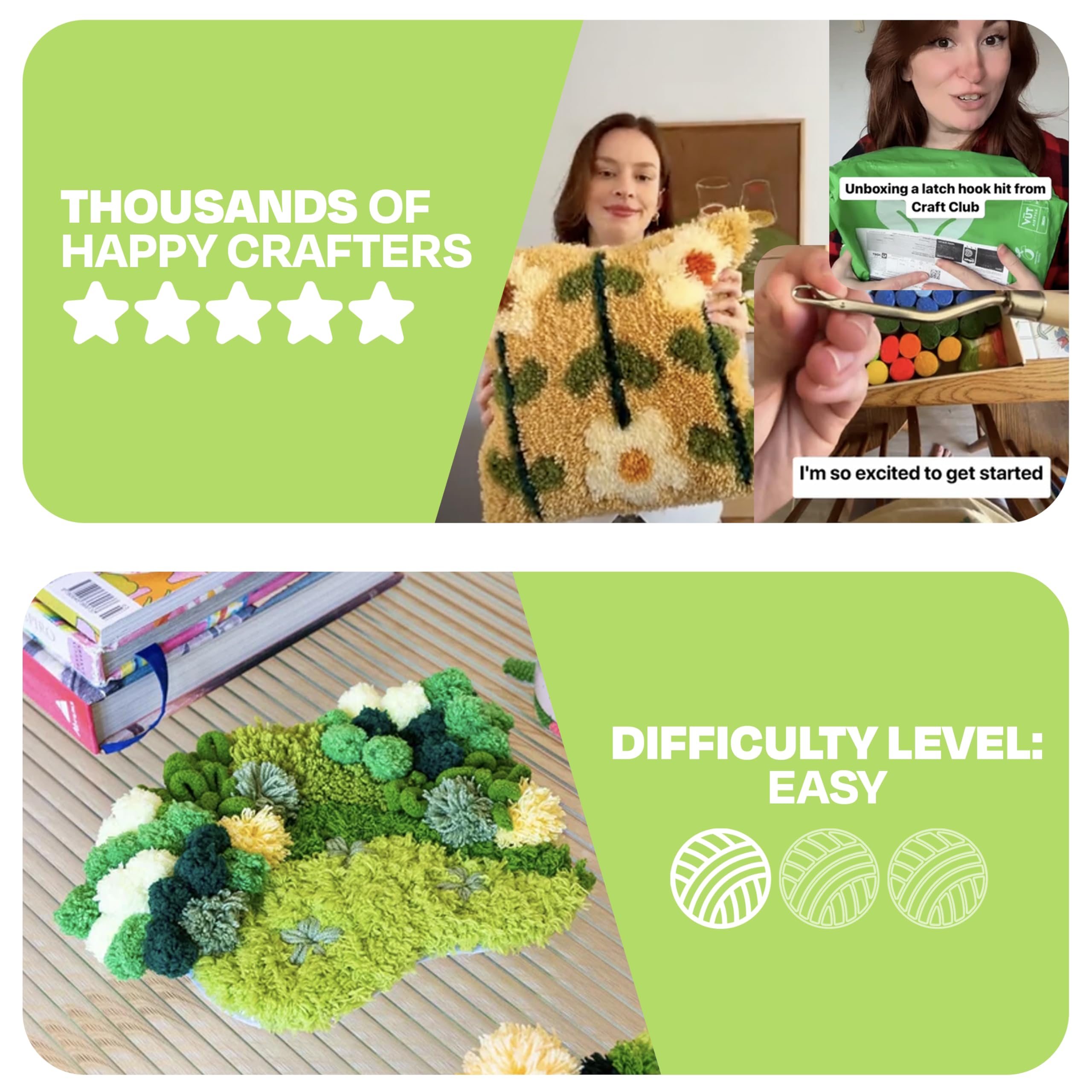 CRAFT CLUB Green Oasis Moss Coaster Kit | DIY Arts & Crafts
