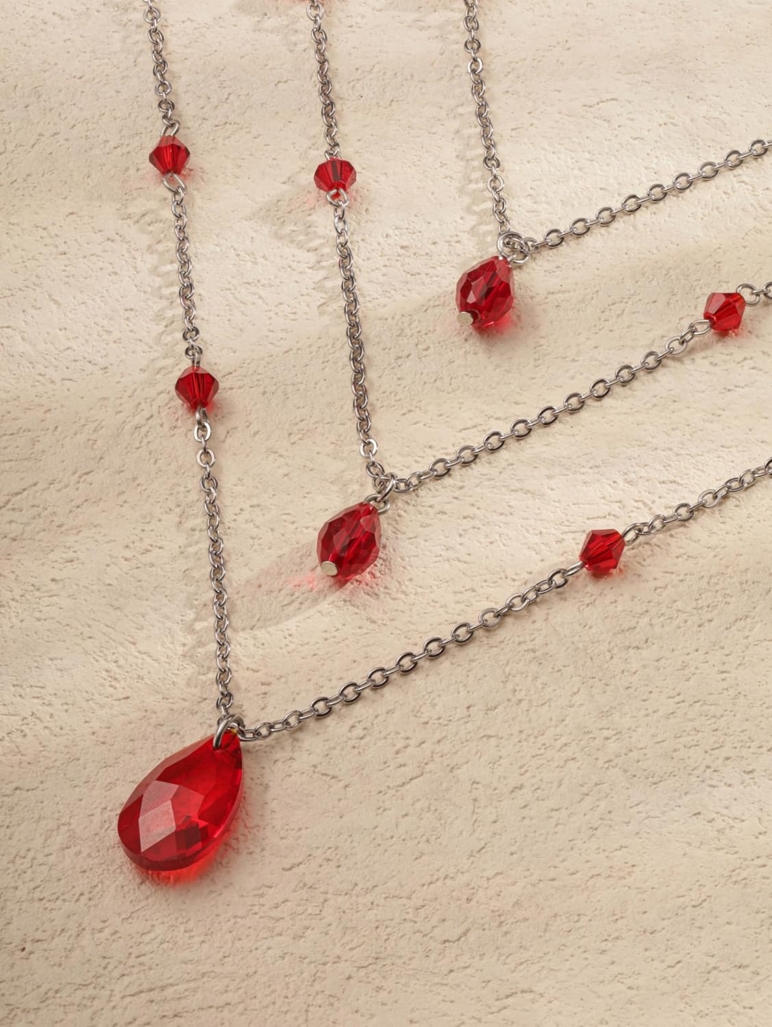 Sacina Layered Black Red Teardrop Choker Necklace, Gothic Emo Punk Grunge Necklace, Goth Jewelry, Christmas Jewelry Gift for Women - Image 7