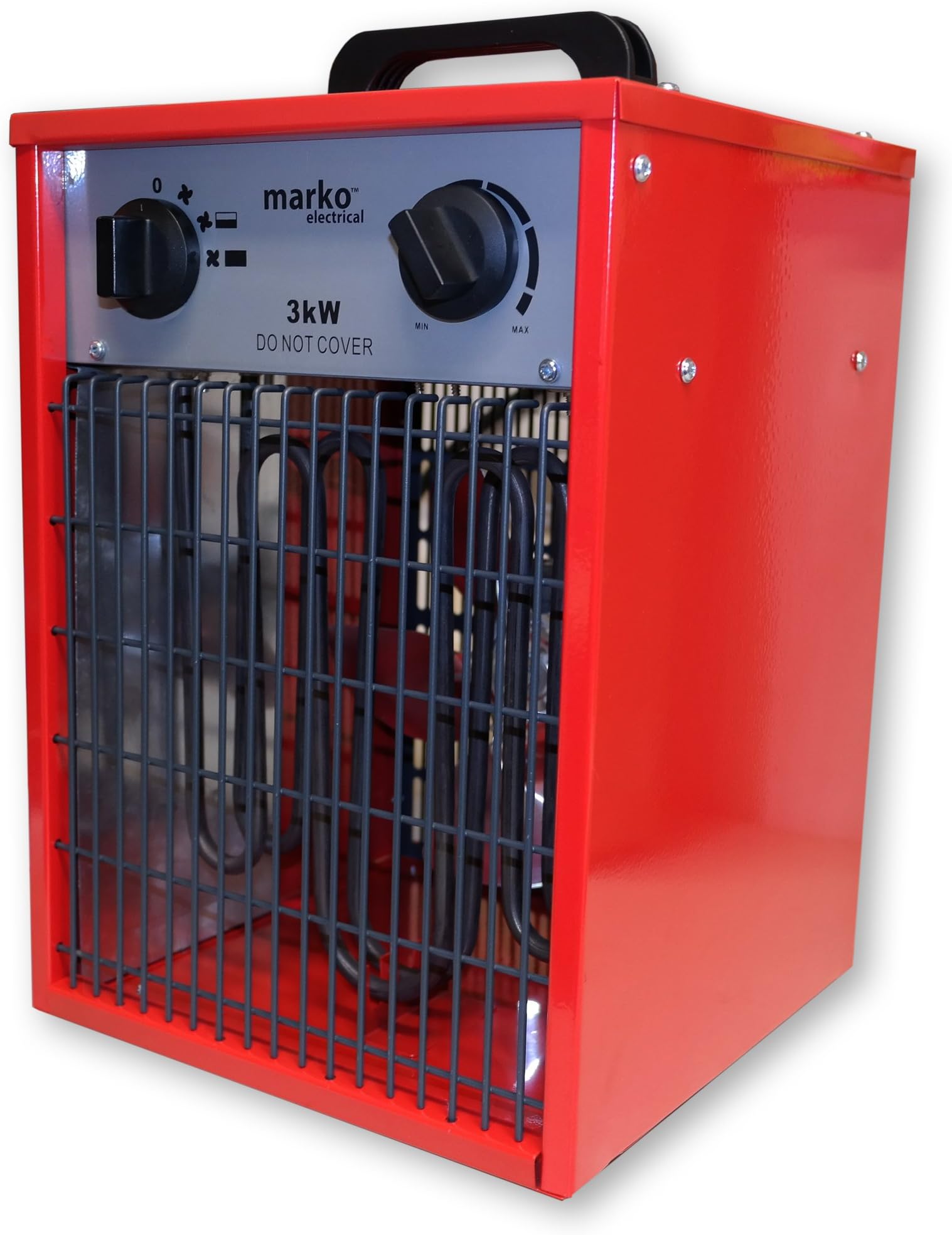 2x 3kW 10200BTU/h Red Industrial Workshop Fan Heater 3000W 230V Electric Space Fire