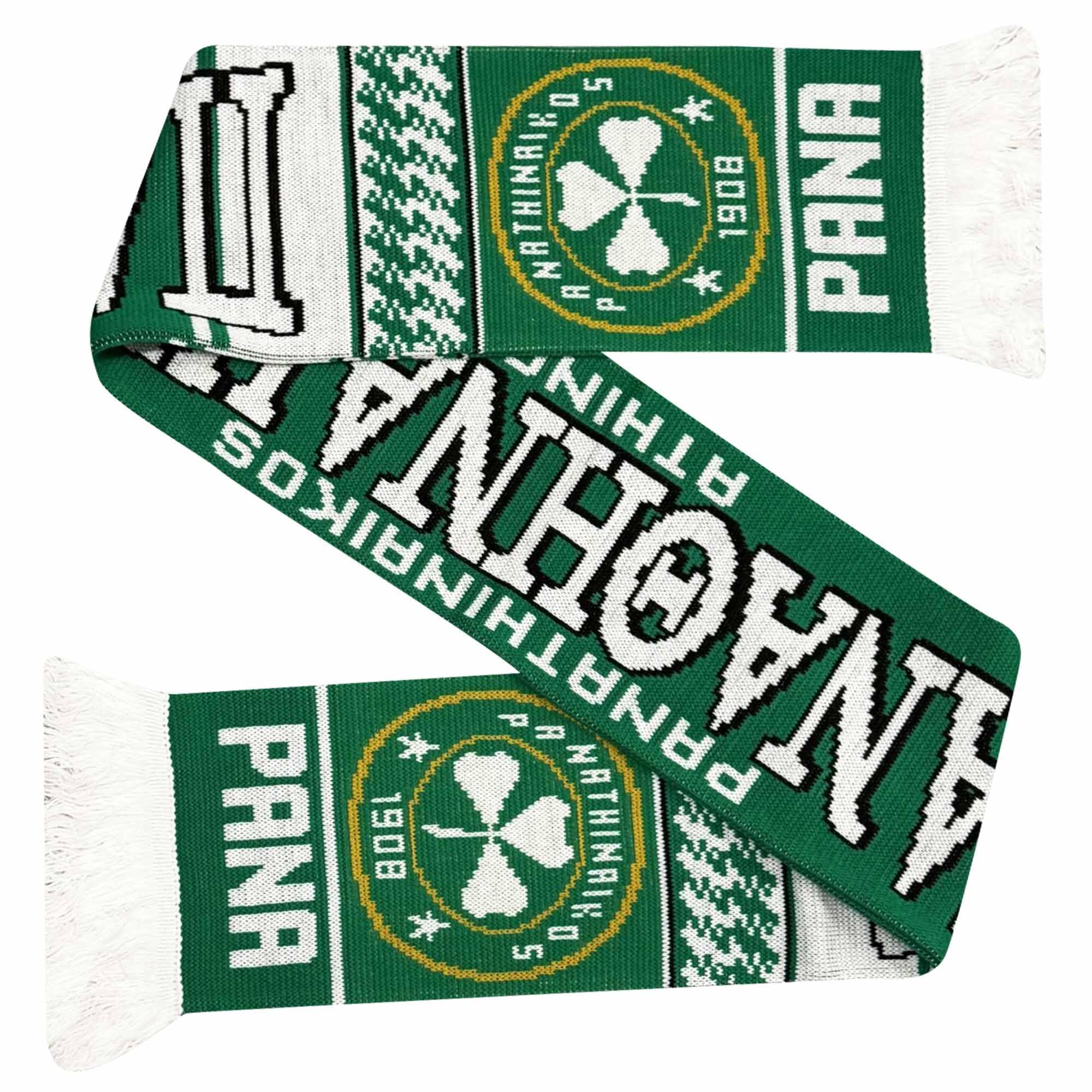 Panathinakos Fc Men's Multi Panathinaikos Fc Football Crest Fans Scarf (100% Acrylic)