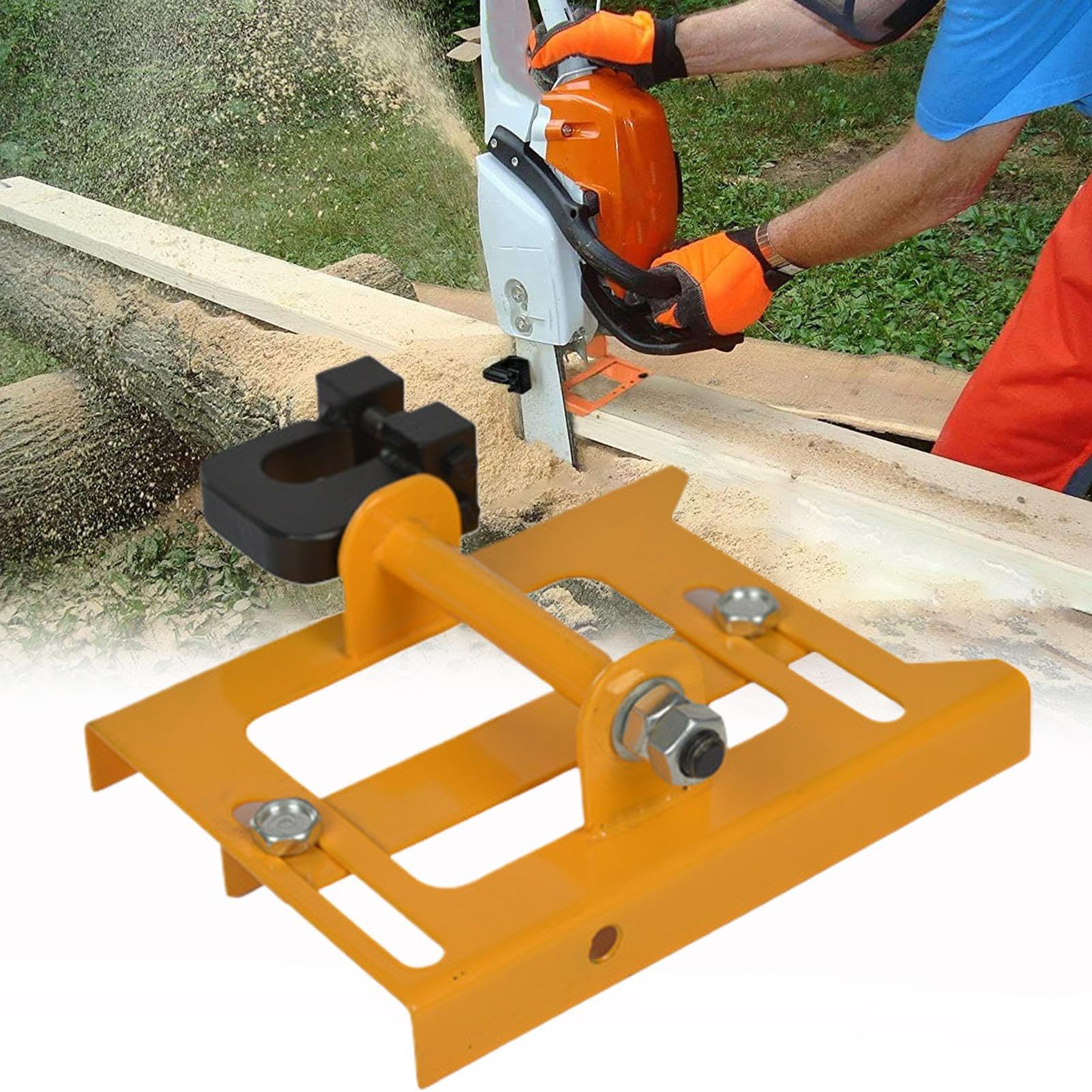 Guía de Aserradero con Motosierra Herramienta Portátil para Aserradero | Guía de Corte de Precisión Accesorio Fresado Plano Abierto para Carpinteros Constructores Interior Exterior Patio