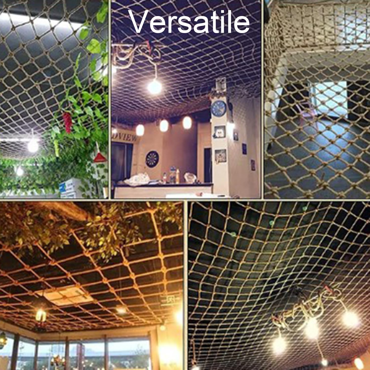 Red De Seguridad Cuerda Gruesa,2 x 2 m Red De Protección Contra Caídas Para Escaleras,Para Uso En Interiores y Exteriores,Vallas Para Jardines,Decoración (Cuerda Gruesa: 10 mm y Malla: 10 cm)