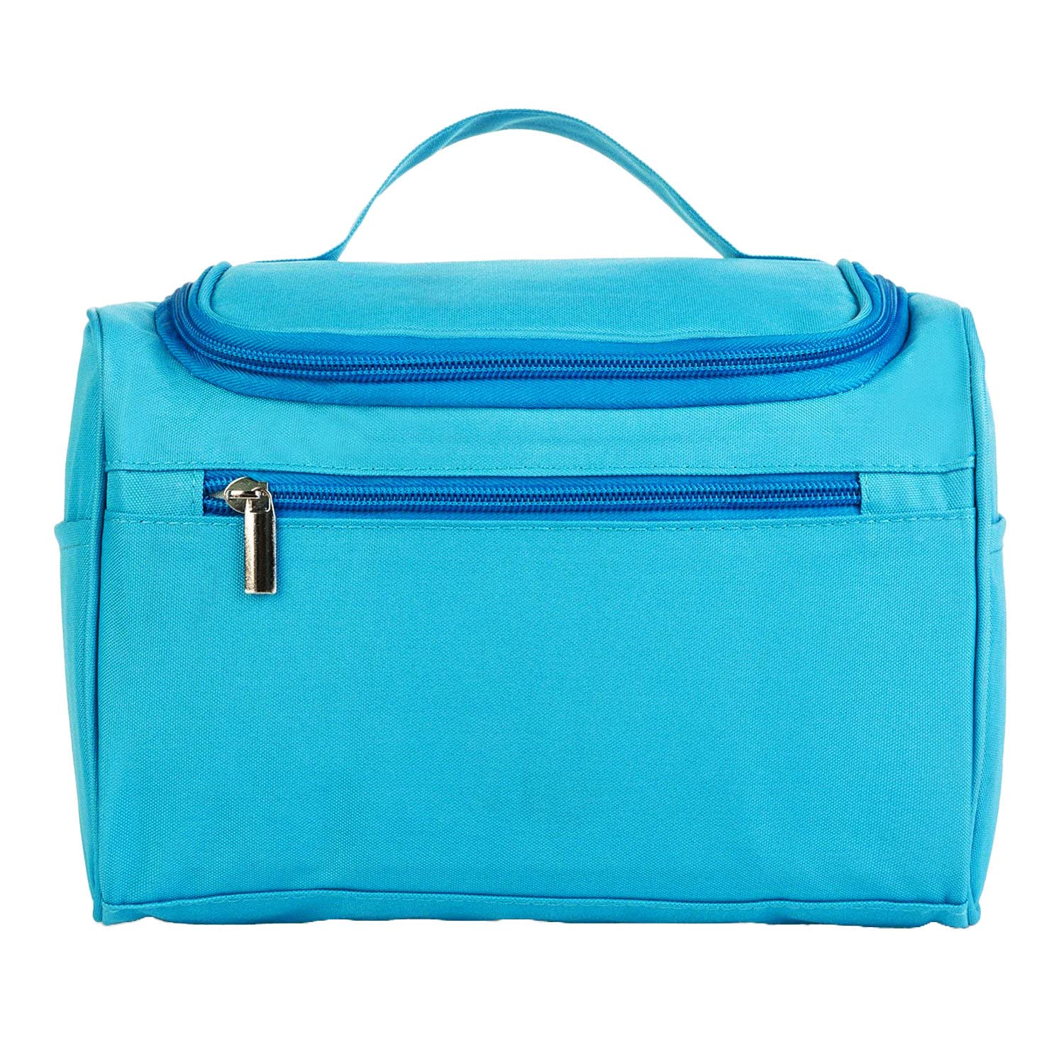 CARTZEYE Cosmetic Makeup Storage Organizer Toiletry Case Bag Grooming Kit Travel Kit with Hook Makeup Organizer for Women Cosmetic Organizers Pouch (Aqua Blue) 4