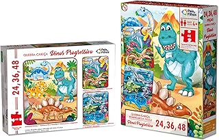 Pais & Filhos - Quebra-Cabeças, 24/36/48 Peças - Dinos Progressivo