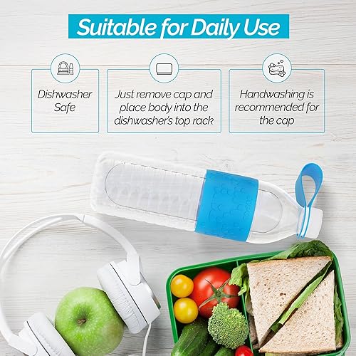 Miniatura 6 de Copco Hydra - Botella de agua de Tritan de 20 onzas con tapa resistente a derrames y funda antideslizante, sin BPA, apta para lavavajillas, cabe en