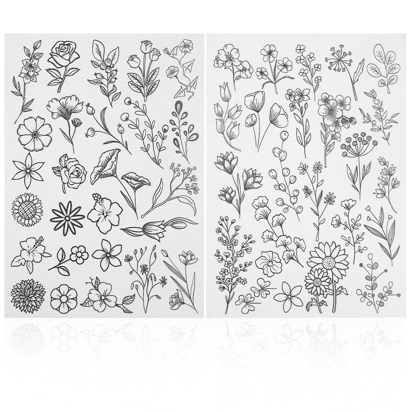 Stick and Stitch Embroidery Paper Designs Water Soluble Stabilizer for Embroidery Patterns Adhesive Embroidery Transfer Paper with Pre-Printed Flower Leave Butterfly for Hand Sewing
