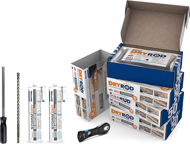 Dryrod Damp Proofing Rods DPC Kit: Treats 24 Linear metres (9" Wall) - BBA Approved Rising Damp Treatment