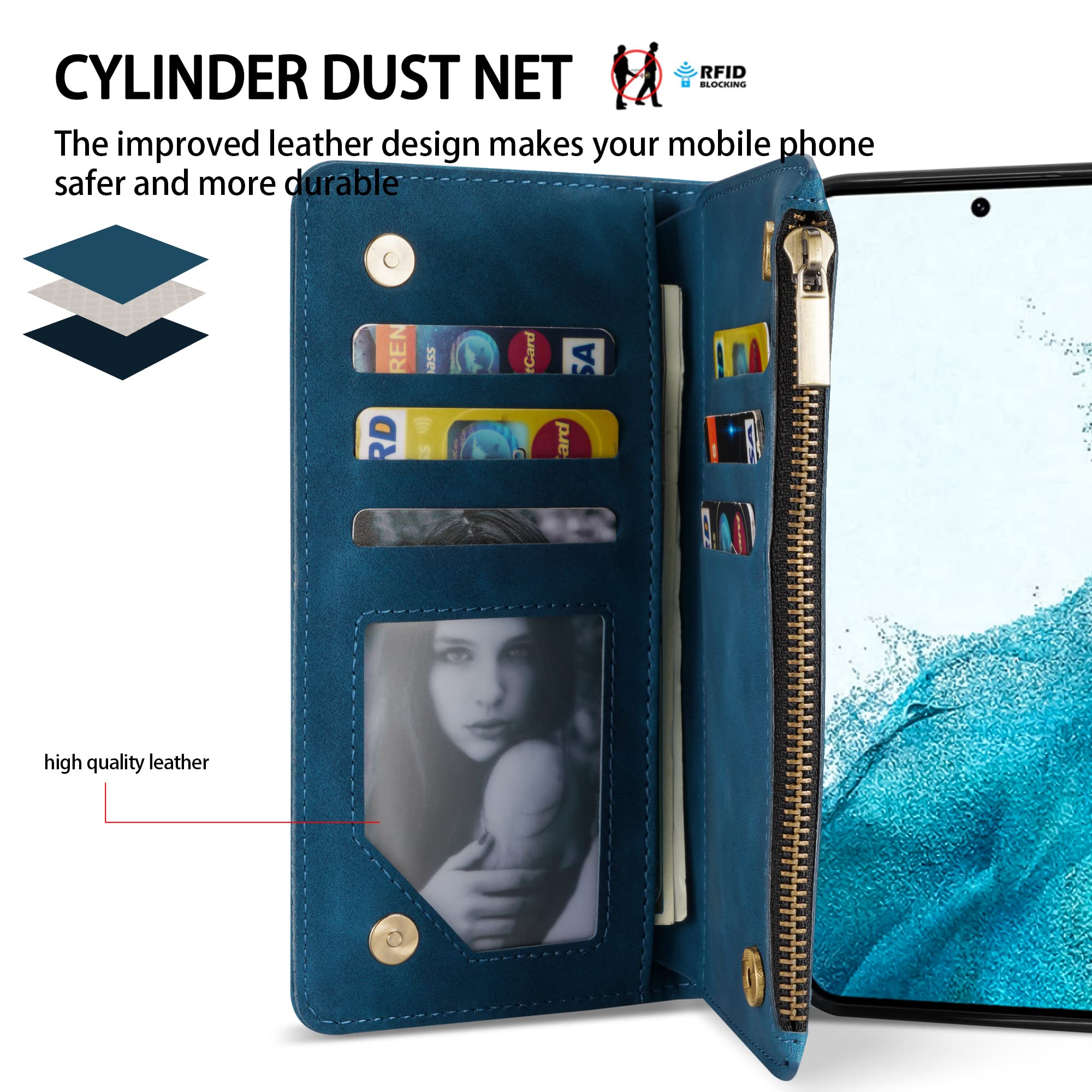 Amazon.com: ZZXX for Samsung Galaxy S23 Plus Wallet Case with RFID