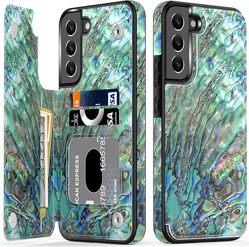 LETO Funda para Galaxy S23, funda de piel tipo cartera con tapa y diseño de flores de moda para niñas y mujeres, con ranuras para tarjetas, funda
