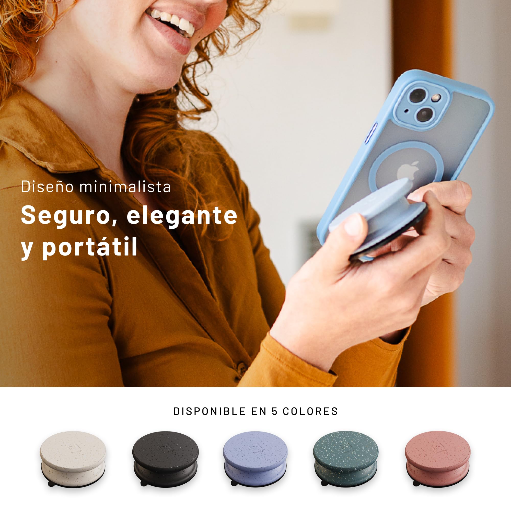 Ventosa Movil, Soporte Magnetico Movil Coche, Espejo Ducha, Soporte Magsafe Compatible con iPhone, Android y Tablets, Ideal para Fitness, Yoga, Selfies, Padel, Incluye Anillo Adaptador