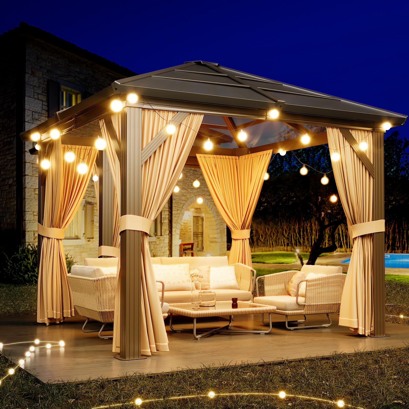 Amazon.com : GAOMON 10'x12' Hardtop Gazebo, Outdoor Polycarbonate