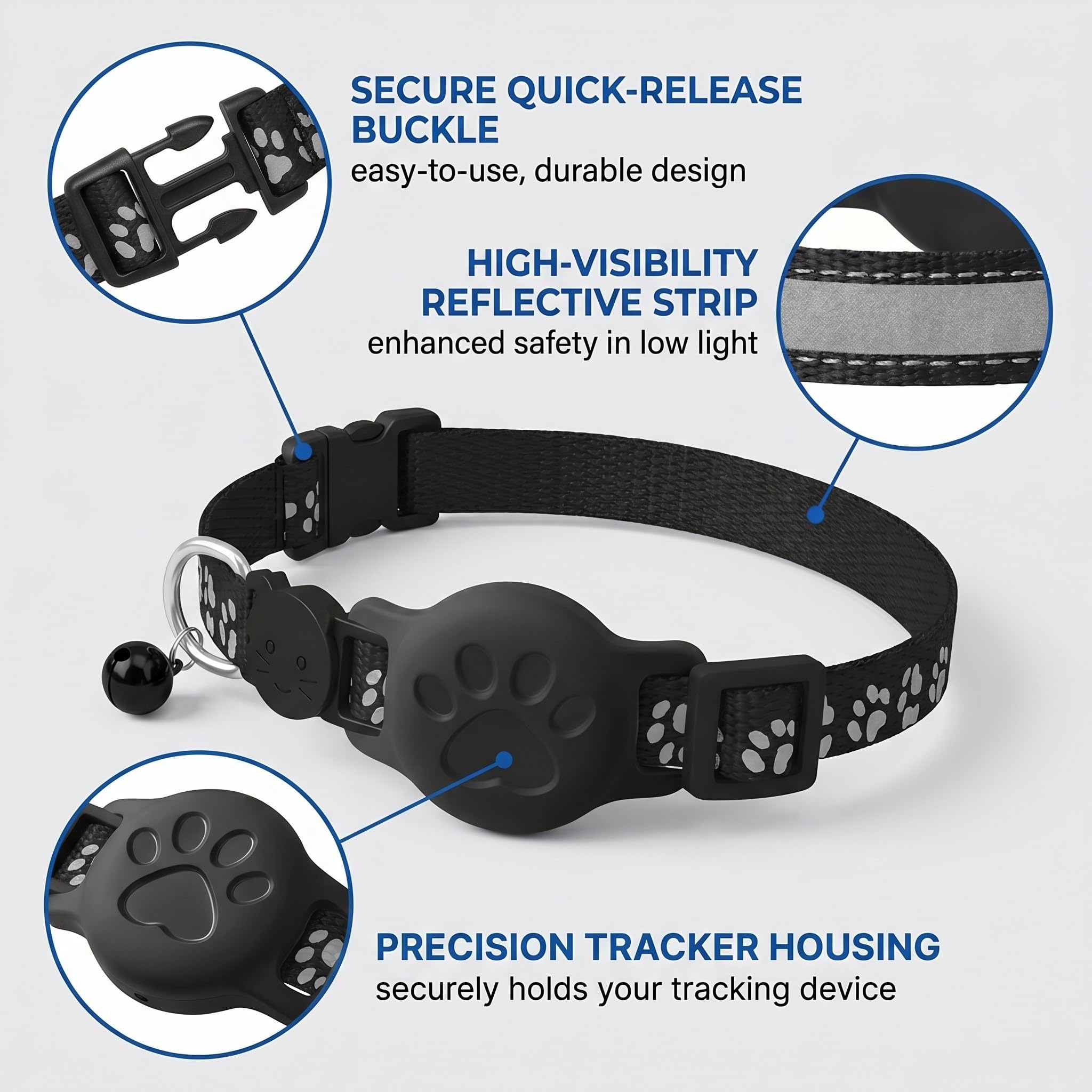 Collar Gps Para Perros Y Gatos, LocalizacióN En Tiempo Real, Impermeable Y Resistente, Solo Para Ios (Negro)
