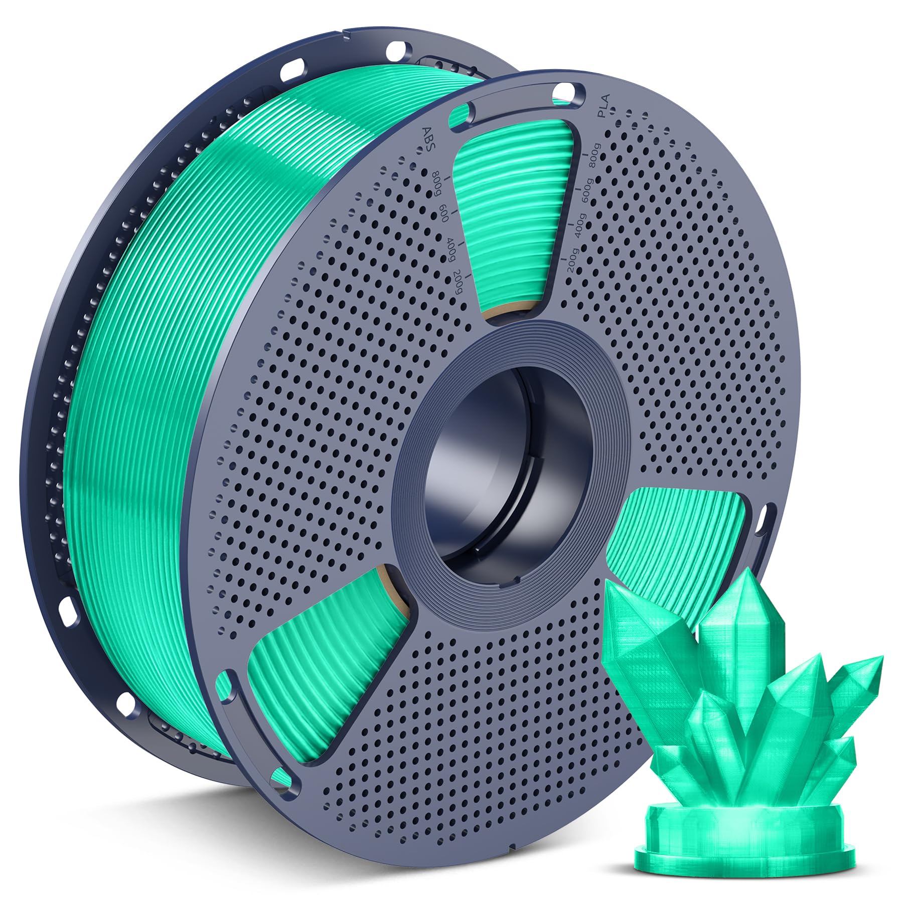 SUNLU PLA 3D Printer Filament, Transparent Mint Ice, 1KG