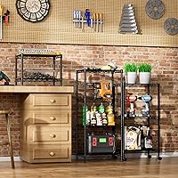 Vista 6 de SINGAYE 2 Small Wire Shelves Kitchen Pantry Close Home Organizers and Storage Bathroom Shelf Laundry Room Organization Adjustable Book Metal Garage