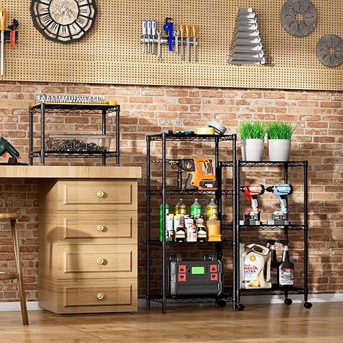 Miniatura 6 de SINGAYE 2 estantes pequeños de alambre para cocina, despensa, para cerrar el hogar, organizador y almacenamiento, estante de baño, organización de