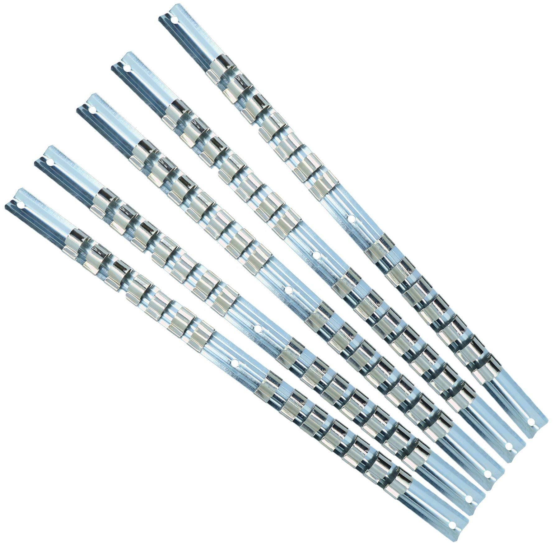 AB Tools 1/2" Drive Socket Rail Storage Holder Organiser Clips for 70 Sockets 5 Rails