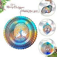 Vista 88 de FONMY - Molinillo de viento con forma de mandala y con bola de cristal en 3D, de acero inoxidable, atrapasol, ideal como regalo de Navidad