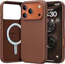 SURPHY PU Leather Case for iPhone 17 Pro MAX (6.9") Case Compatible with MagSafe, Leather Case with Precise Cutouts, Brown