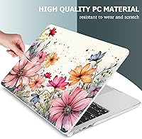 Vista 4 de Mektron Diseñada para MacBook Air 202520242023 de 15 pulgadas, M4, A3241, M3, A3114, M2, A2941, carcasa rígida de plástico impreso con pantalla