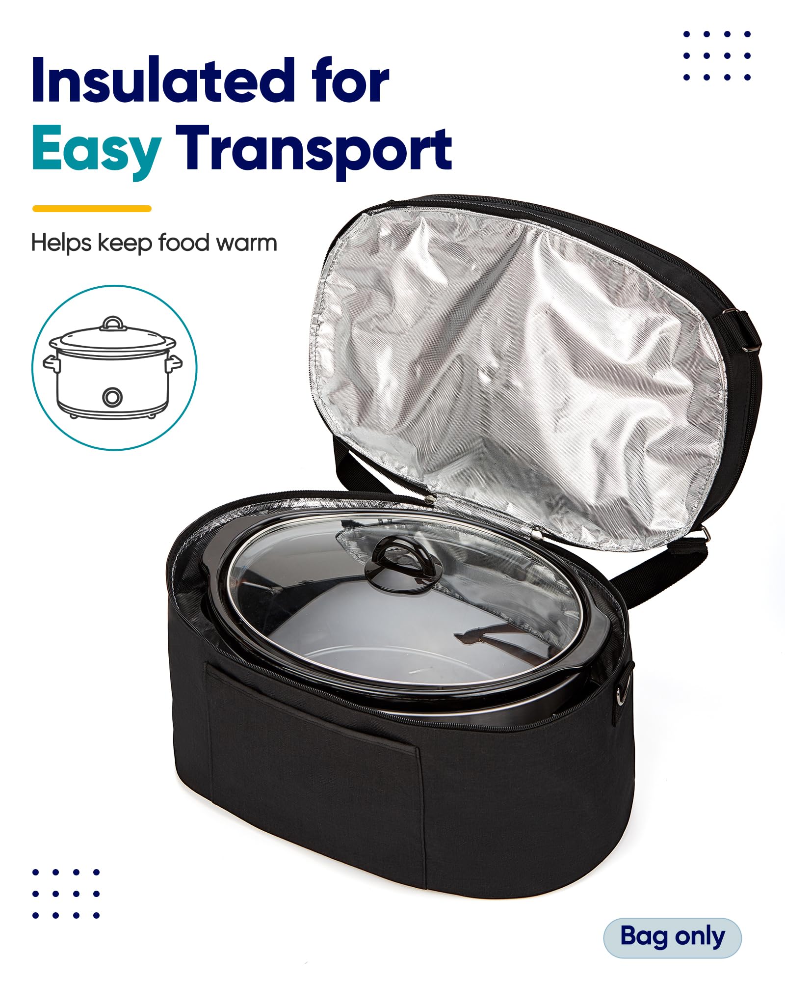 Insulated Slow Cooker Carrier - Keep Meals Warm on the Go -7