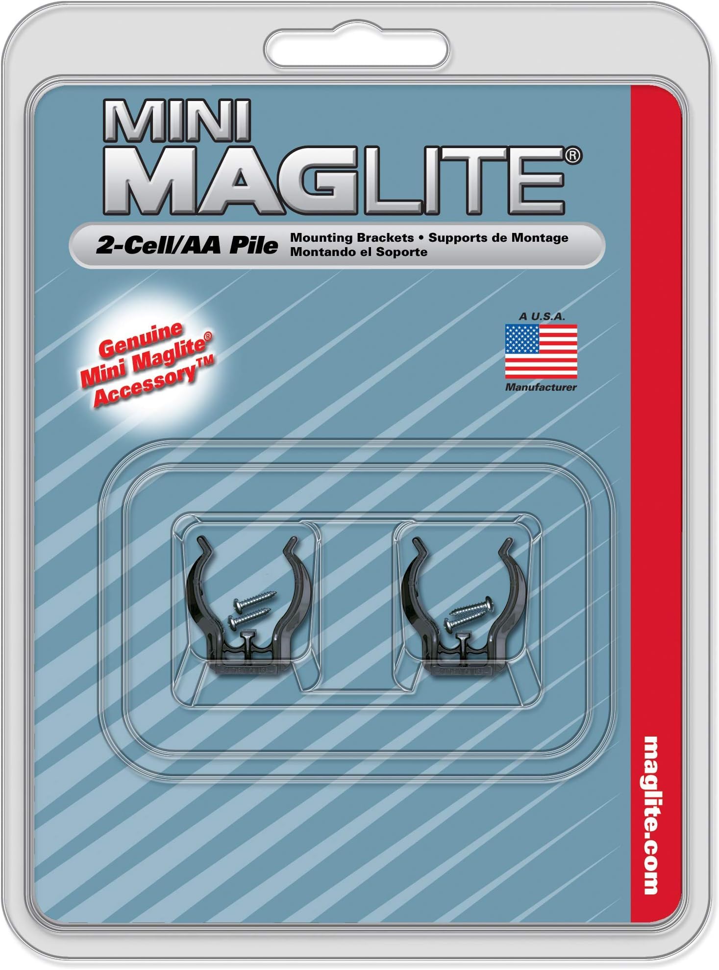 Black Mounting Brackets for AA Mini, 2 pk
