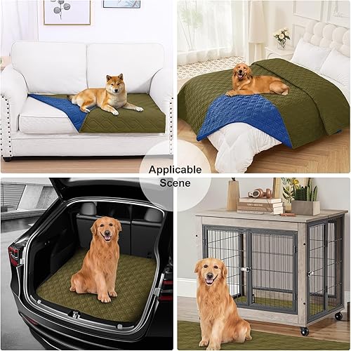 Miniatura 7 de Smiry Funda impermeable para cama de mascota, suave y lavable, para cama, sofá, reversible, perros pequeños, medianos, grandes, gatos, diseño