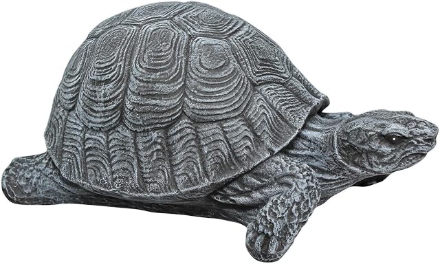 Tiefes Handicraft Garden ornament Tortoise, Cast stone, Slate grey
