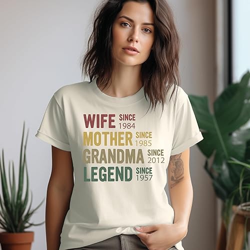 Miniatura 6 de Personalized Wife Mother Grandma Legend Shirt, Creative Mothers Day Gift T-Shirt, Customized Parent Wife Since T-shirt, Gift for Mom, Cute Graphic