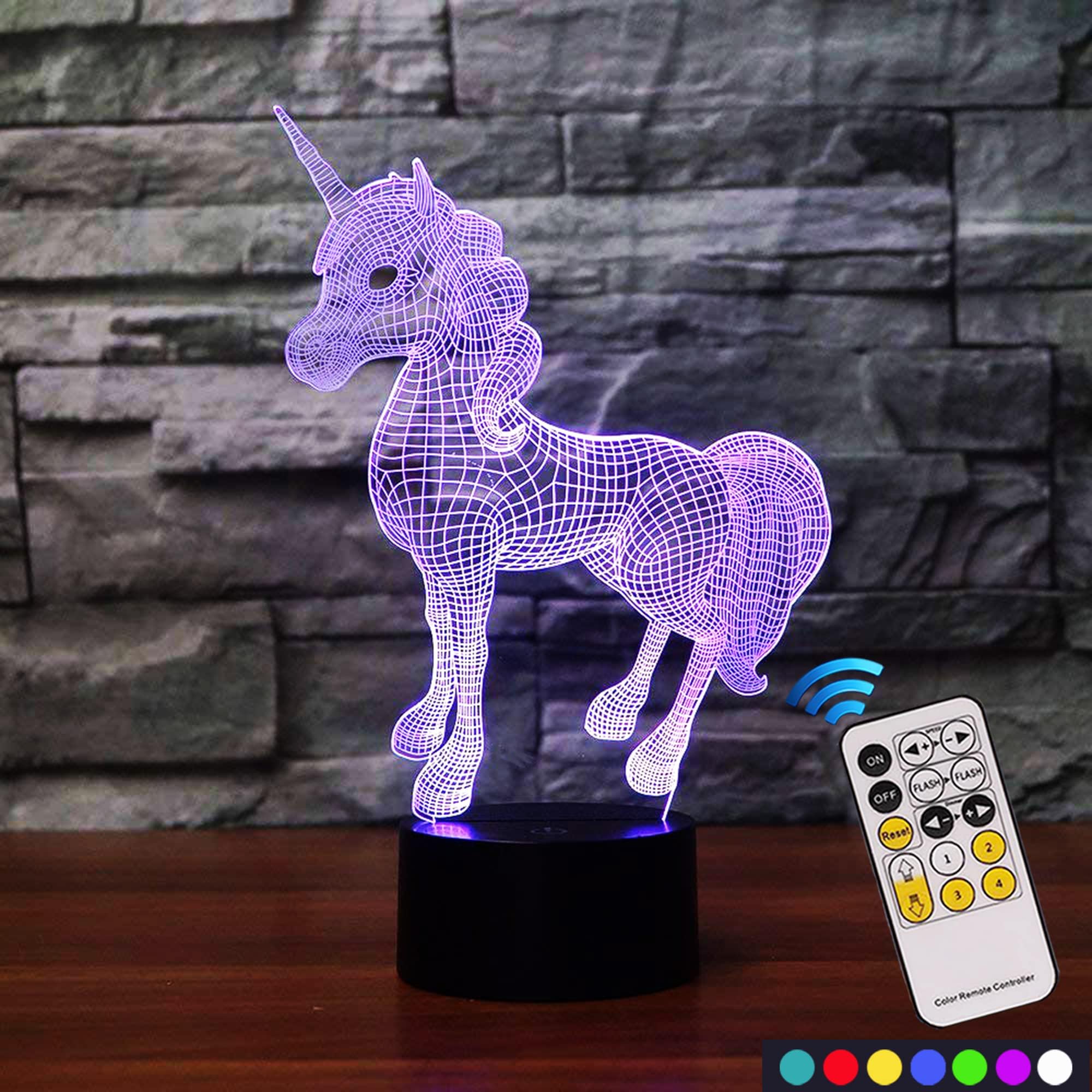 Unicorn Night Light for Kids, Best Christmas Gifts for Girls, 7 Colors Change with Remote and Timing. Birthday Gifts for Kids