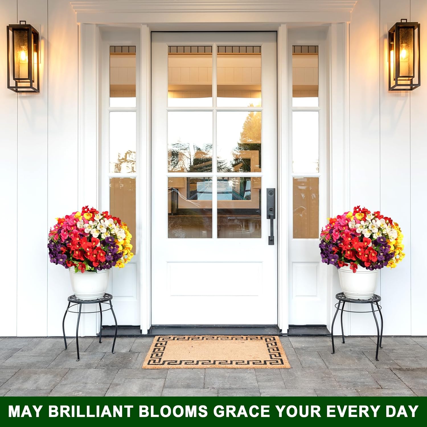 20 Pcs Artificial Flowers for Outdoor,Uv-Resistant Realistic Looking Artificial Pansies, Fake Flowers for Decoration Indoor and Outdoor, Window Box, Porch, Patio, Garden,Home Decor - Year-Round Beauty - Image 5