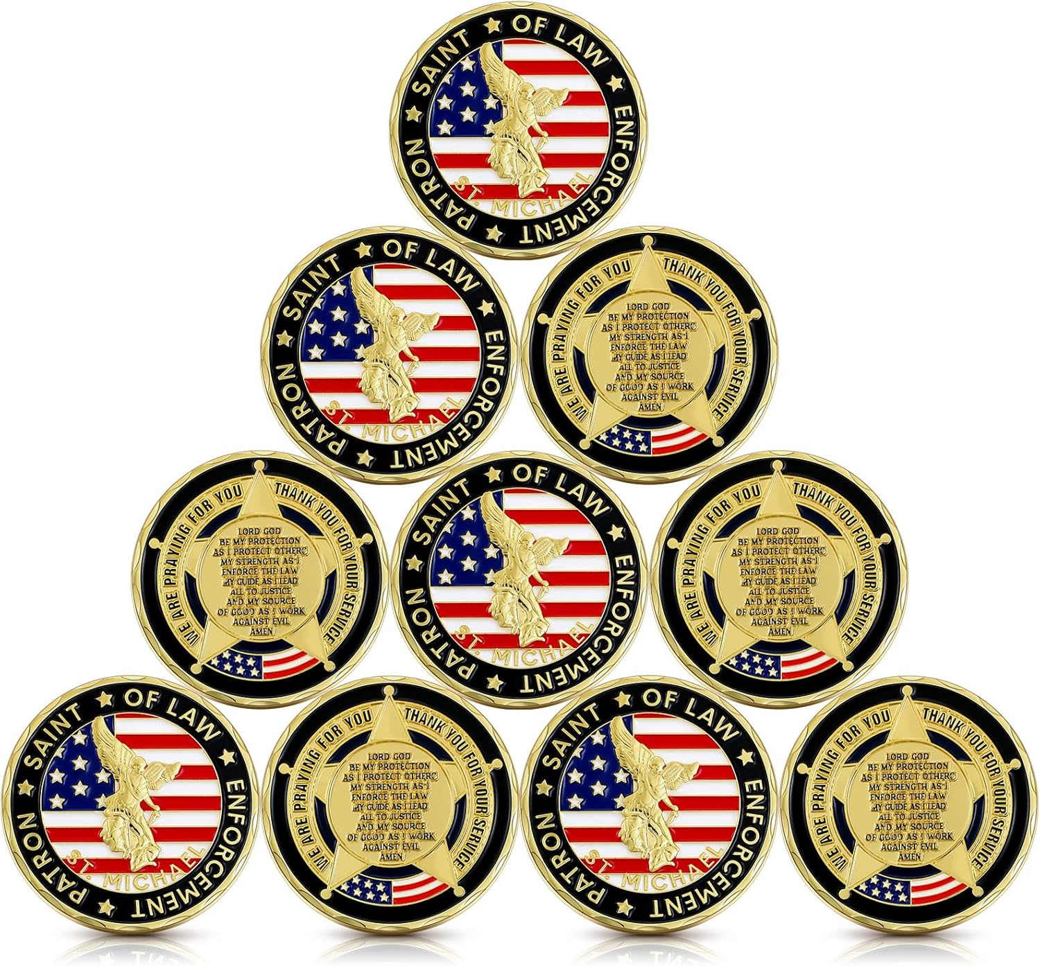 10個 聖ミカエル 警察 祈り 法執行機関 チャレンジコイン 神の祝福 警察官