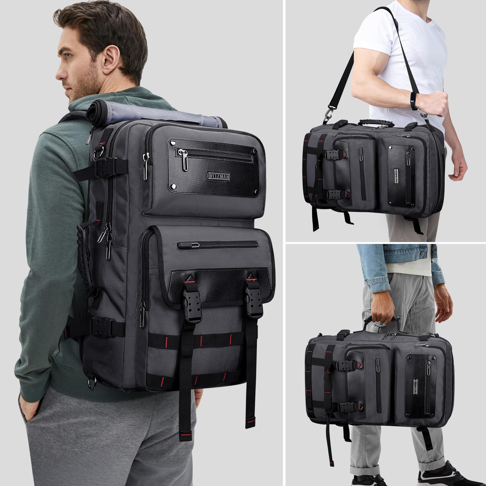 WITZMAN Sac à Dos Voyage Homme Convertible 17 Pouces avec USB