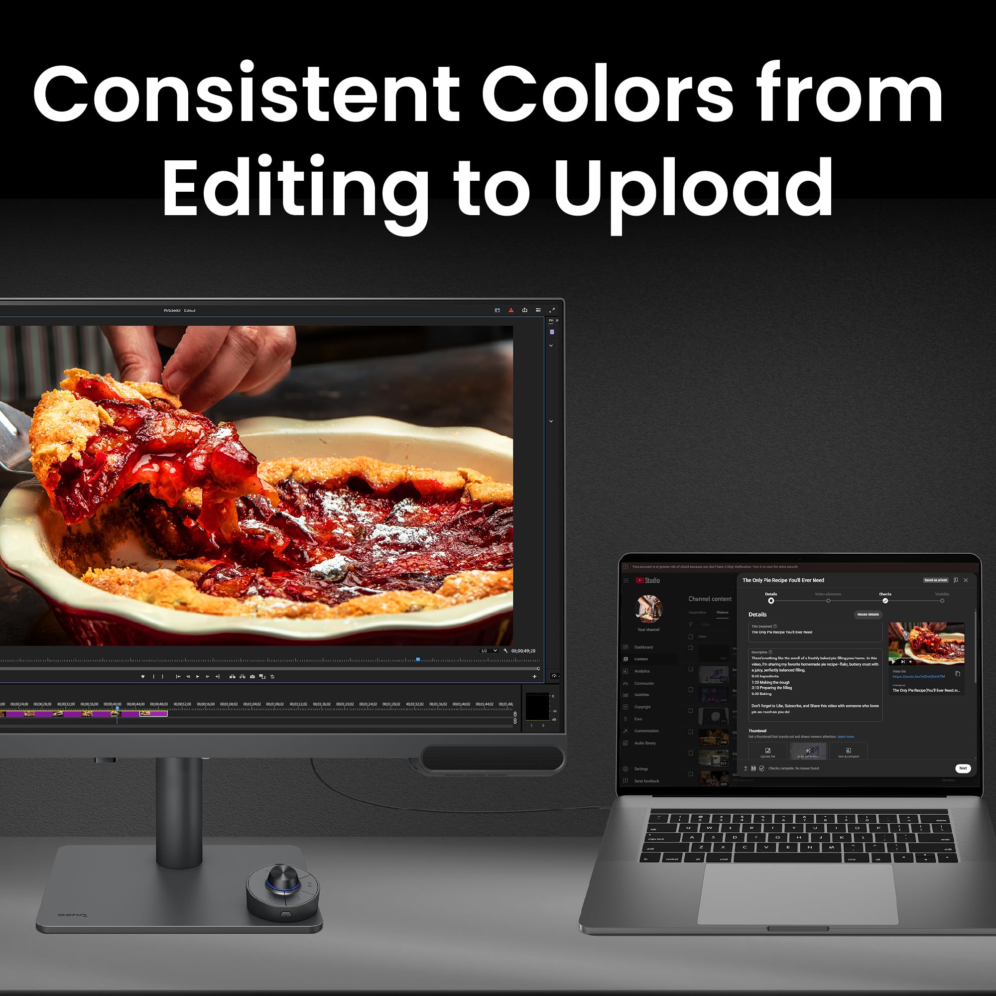 BenQ PV3200U 32" 4K UHD Monitor per video editing, 95% DCI-P3, 100% Rec.709/sRGB, audio 2.1, USB-C 65W, compatibile Mac, calibrazione in fabbrica e software, supporto ergonomico