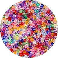 Vista 23 de Pony Bulk Beads - 1100 Pcs for Jewelry & Bracelets Making, Hair & Bracelet Beads (Dark Grey)